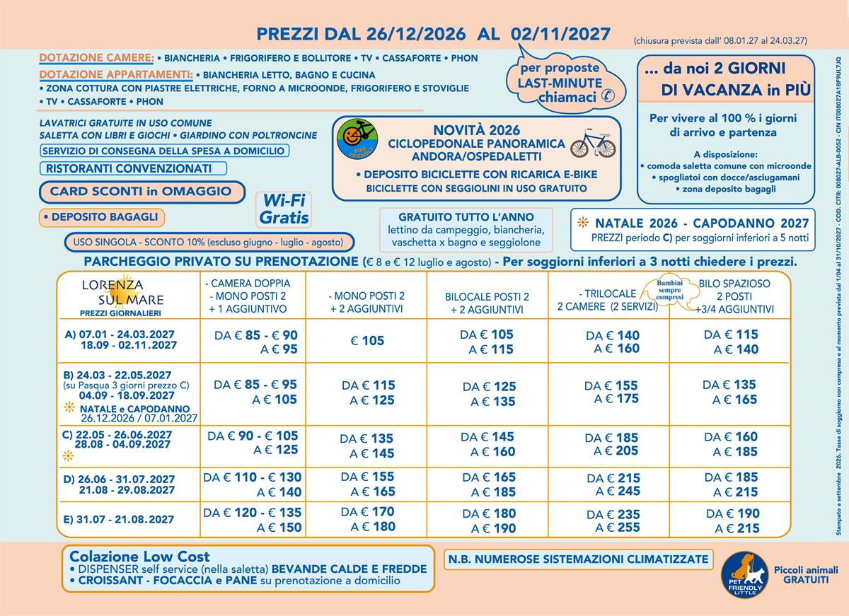 Listino prezzi